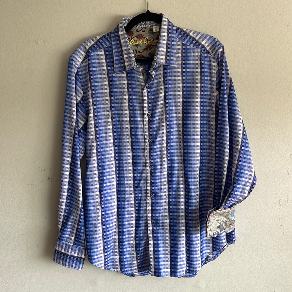 Beautiful Blue Robert Graham Men’s Dress Shirt